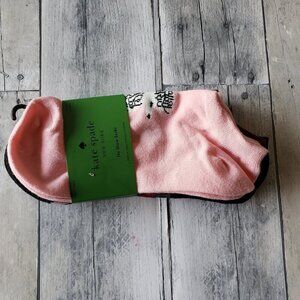NWT - 3 Pair of Kate Spade No Show Socks, Poodle Dog, plaid, block One Size
